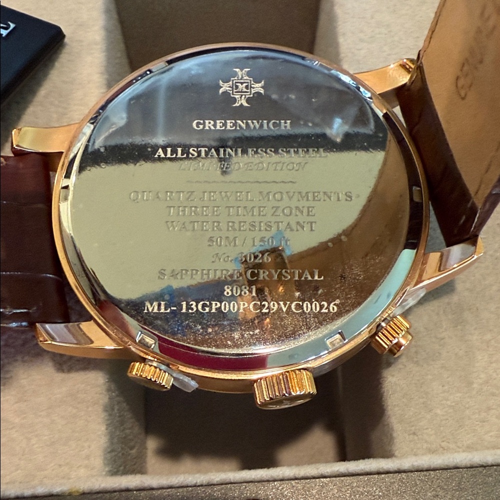 Millage Gold and Brown Chronograph Watch - Picture 8 of 11